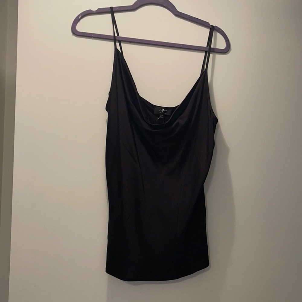 7 For All Mankind Satin Cowl Neck Tank